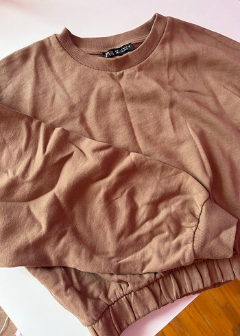 Zara ZARA Bej Kadın Süet Sweatshirt