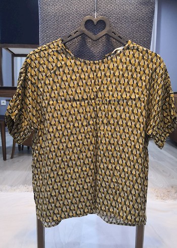 H&M - Hardal Geometrik Desenli Bluz