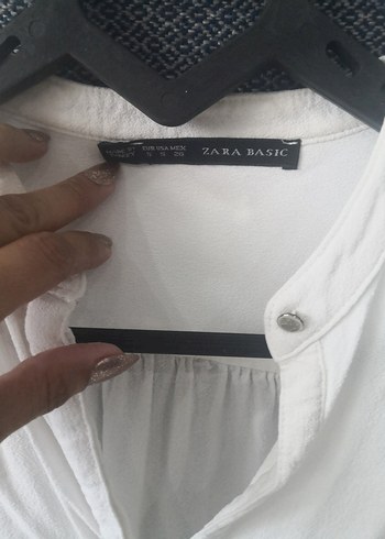 s Beden beyaz Renk Zara - Beyaz Uzun Kollu Bluz Gömlek