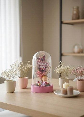 Hoşgeldin Bebek Temalı Fanus -Dekoratif Bebek Hediyesi - Görsel 3