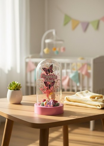 Hoşgeldin Bebek Temalı Fanus -Dekoratif Bebek Hediyesi - Görsel 4