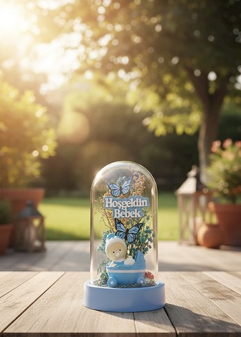 Hoşgeldin Bebek Hediyesi | Erkek Bebek Odası Dekoratif  Fanus - Görsel 3