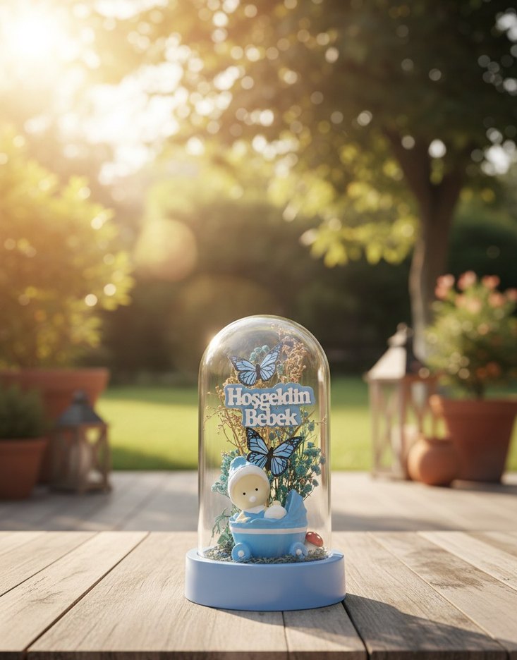 Hoşgeldin Bebek Hediyesi | Erkek Bebek Odası Dekoratif  Fanus - Görsel 3