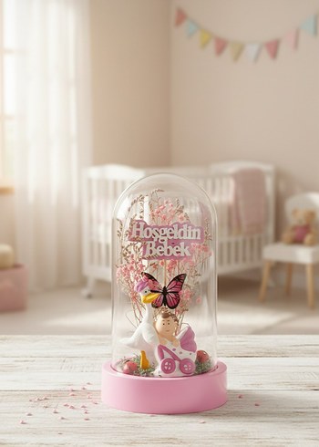 Hoşgeldin Bebek Hediyesi | Kız Bebek Odası Dekoratif  Fanus - Görsel 2