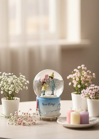 Renkli Love Story Kar Küresi -Orta Boy - Görsel 2