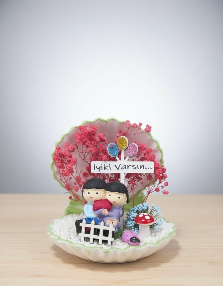 Renkli İyiki Varsın Figürlü Dekor -Teraryum - Görsel 4