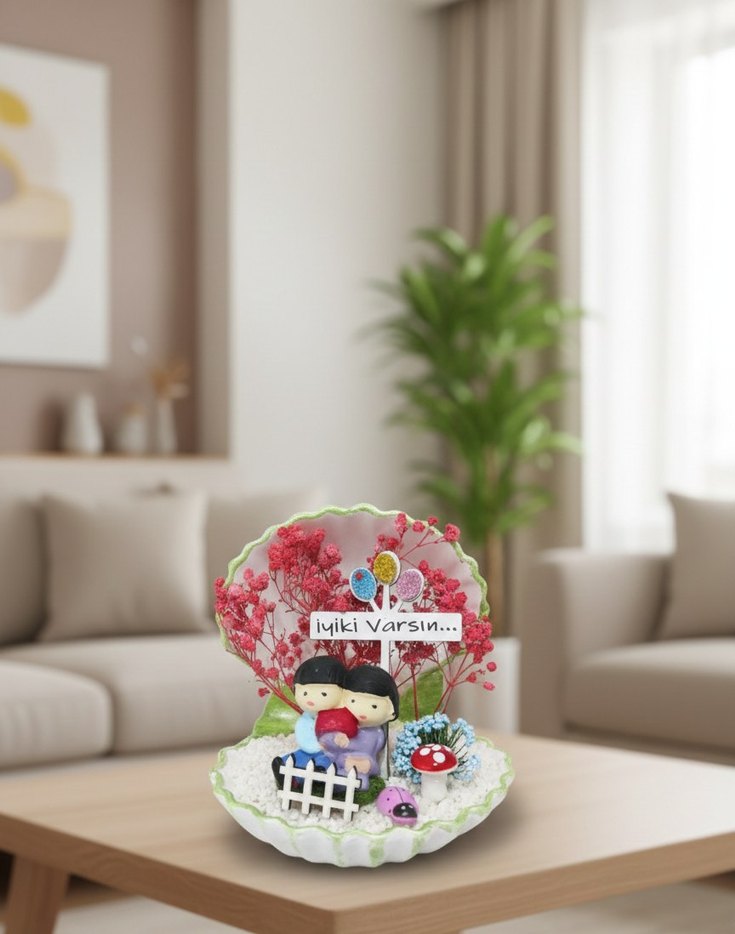 Renkli İyiki Varsın Figürlü Dekor -Teraryum - Görsel 3