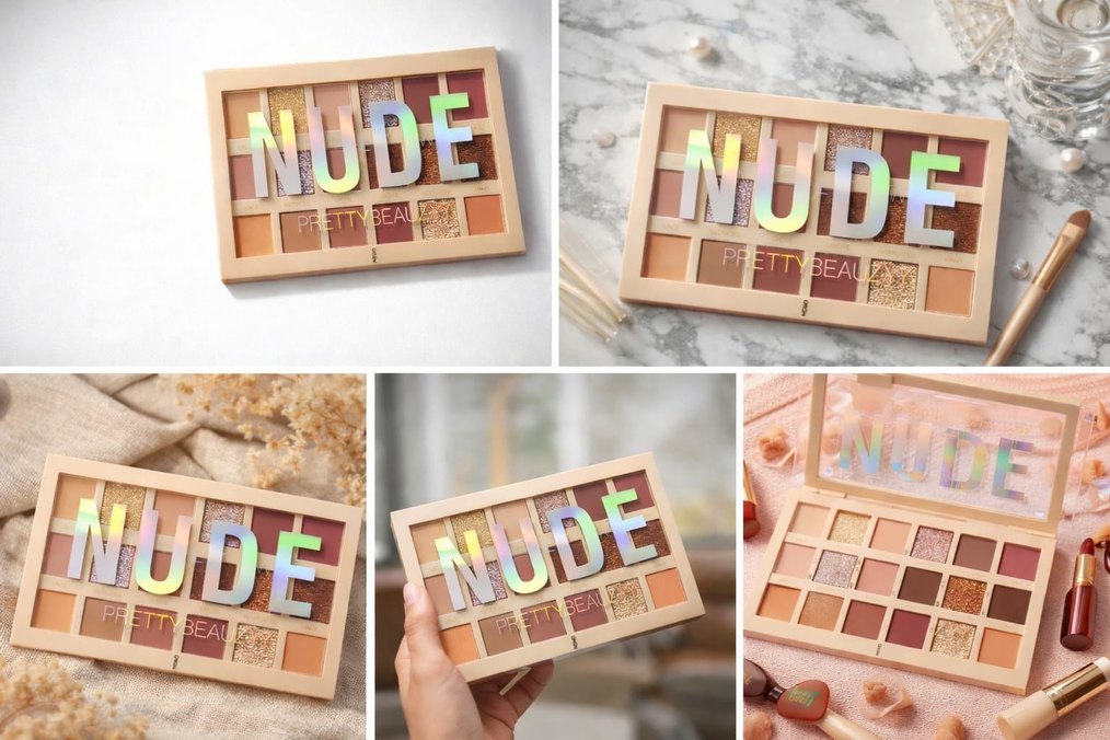 18'li NUDE Far Paleti -Doğal & Işıltılı Tonlar - Görsel 3