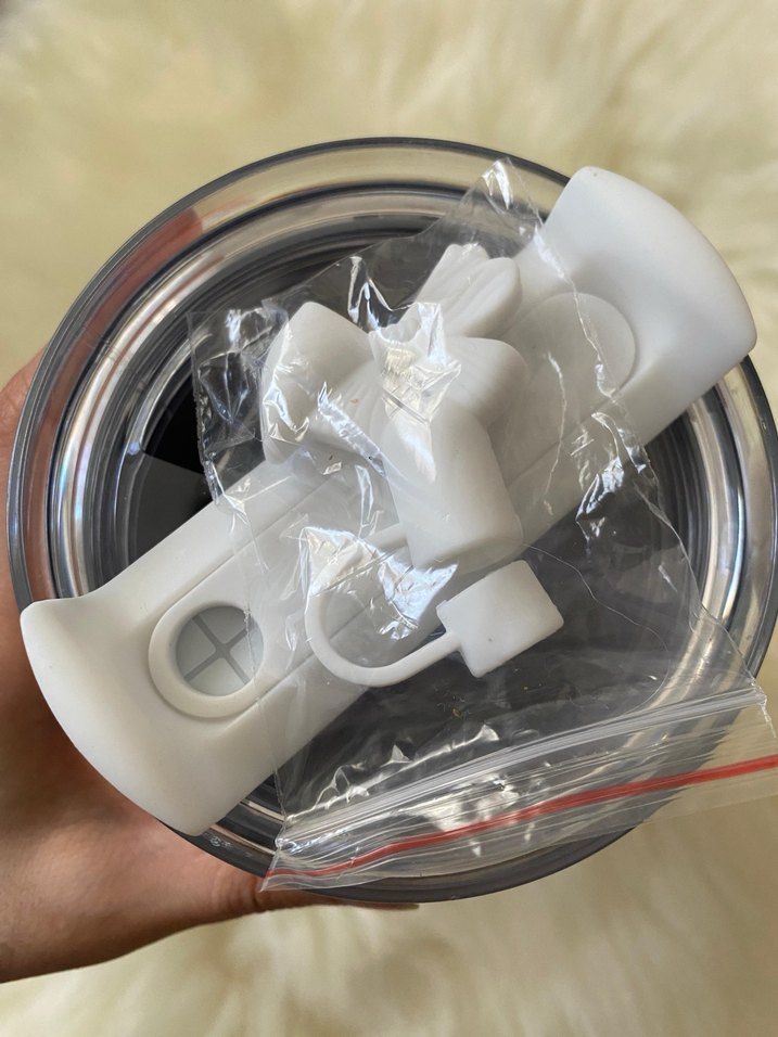 Beyaz Pastel Desenli Stanley Termos Bardak - Görsel 2