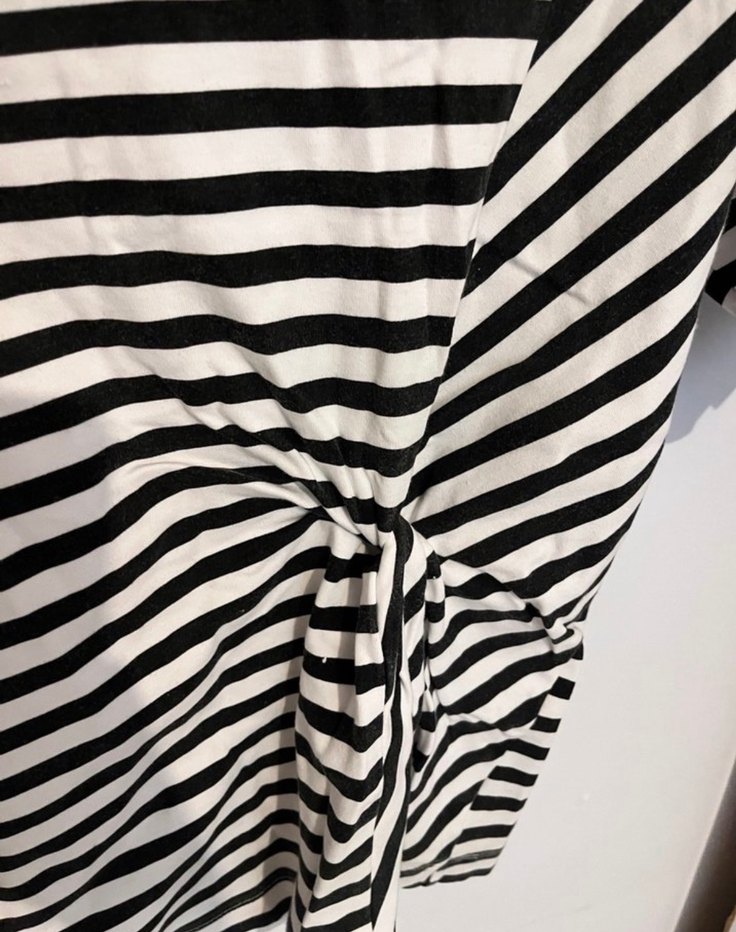 Çizgili Kısa Kollu Tişört - Görsel 2