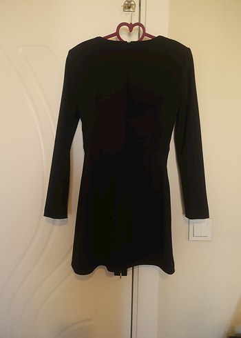 Ipekyol Uzun Kollu Kemerli Siyah Mini Elbise - Görsel 5