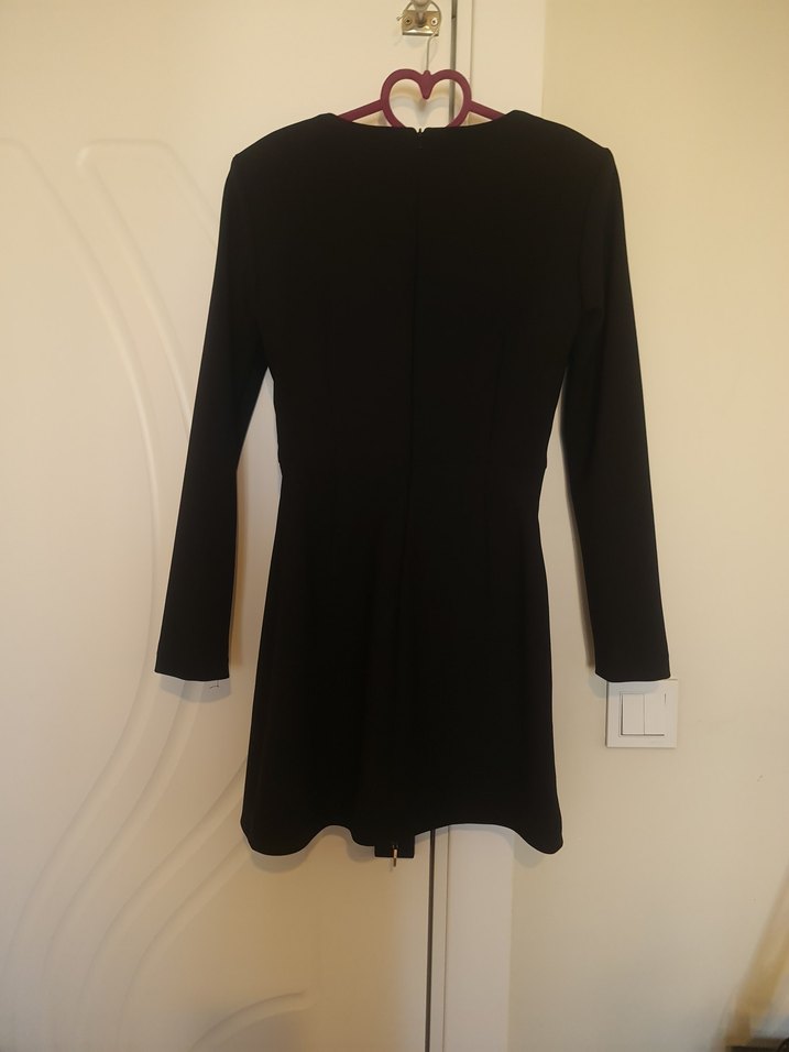 Ipekyol Uzun Kollu Kemerli Siyah Mini Elbise - Görsel 5