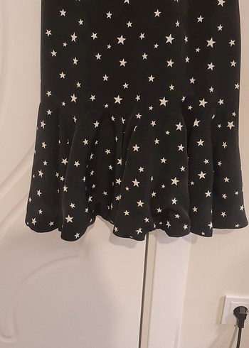 Twist Siyah Puantiyeli Volanlı Midi Elbise - Görsel 2