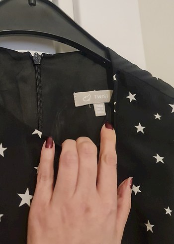 Twist Siyah Puantiyeli Volanlı Midi Elbise - Görsel 4