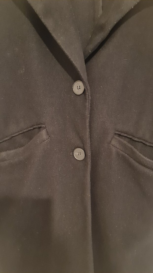 Bershka Düük omuz Düğmeli Siyah Kaban - Görsel 3