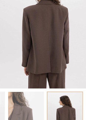 Defacto DeFacto Oversize geniş kalıp keten karışımlı blazer ceket