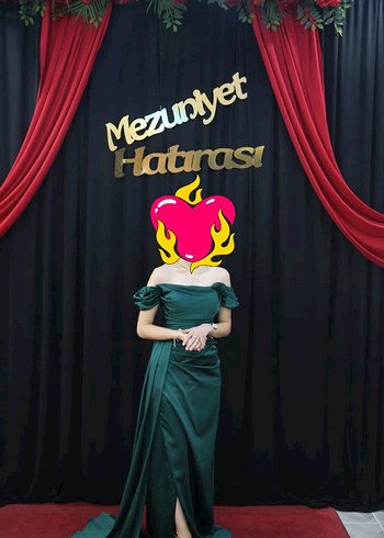 Trendyol & Milla Yeşil Straplez Abiye Elbise