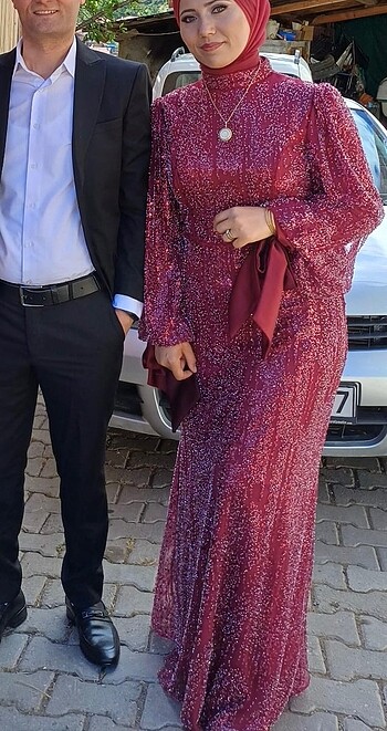 Taşlı şık abiye