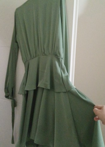 Uzun Yeşil Bohem Kadın Elbise - Görsel 4