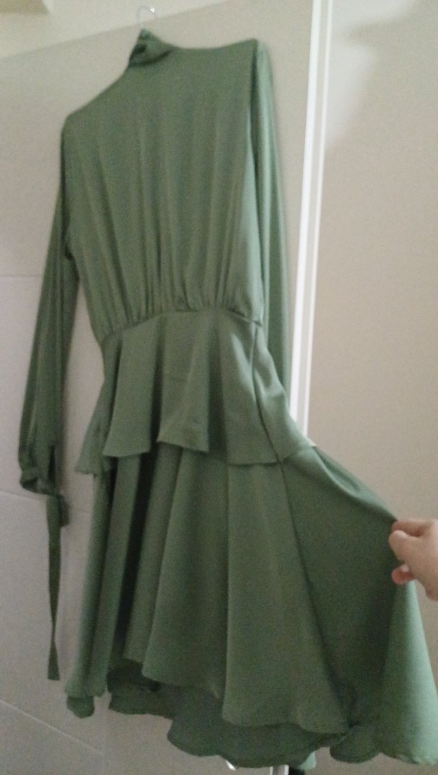 Uzun Yeşil Bohem Kadın Elbise - Görsel 4