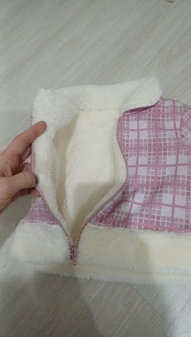 Kız Çocuk Pembe Ekose Kürklü Ceket - Görsel 5