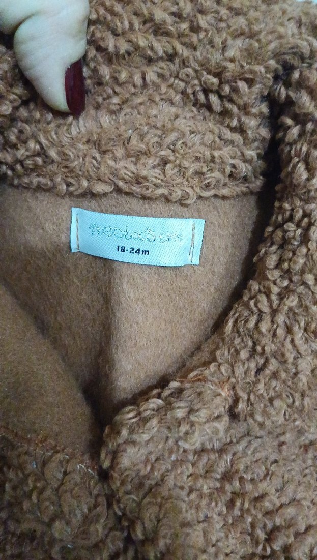 Necix's Marka Kız Çocuk Kahverengi Kürklü Ceket - Görsel 3