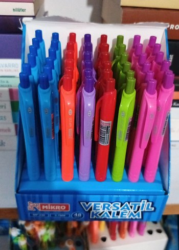 Mikro Versatil Renkli Tükenmez Kalem 48'li