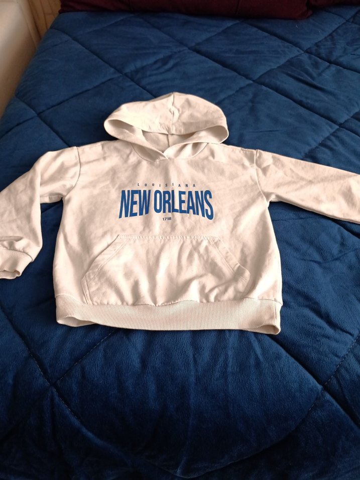 Beyaz Kapüşonlu kız çocuk Sweatshirt - Görsel 3