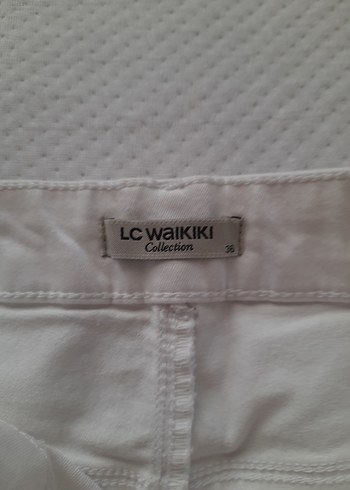 Beyaz Kadın Kumaş Pantolon, Normal Boy, Fermuarlı - Görsel 4