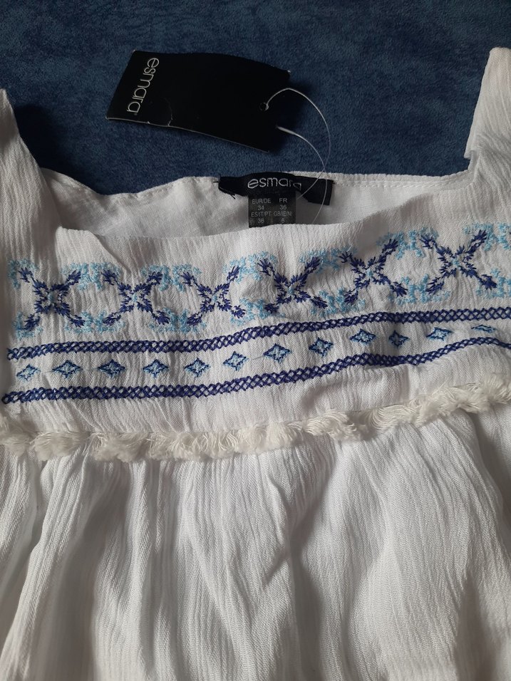 Nakışlı Şile Bezi Kumaş Elbise - Görsel 2