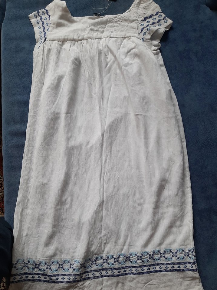 Nakışlı Şile Bezi Kumaş Elbise - Görsel 5