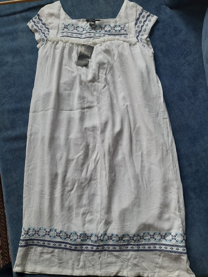 Nakışlı Şile Bezi Kumaş Elbise - Görsel 4