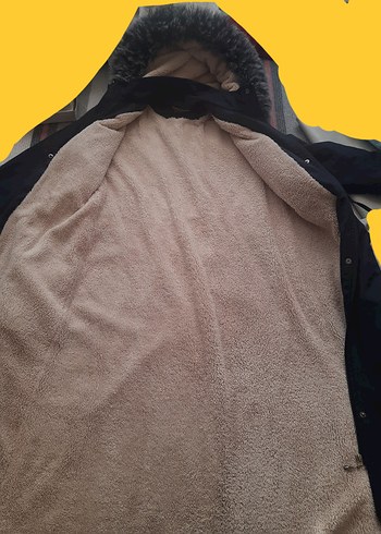 İçi Kürklü Uzun Lacivert Kadın Mont - Görsel 8