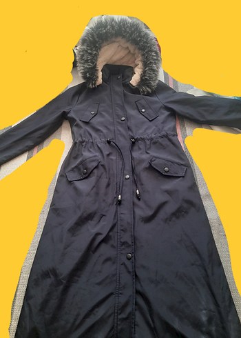 İçi Kürklü Uzun Lacivert Kadın Mont - Görsel 7