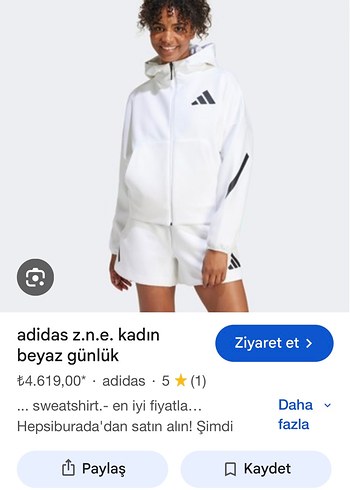 Adidas Beyaz Kapusonlu Orijinal