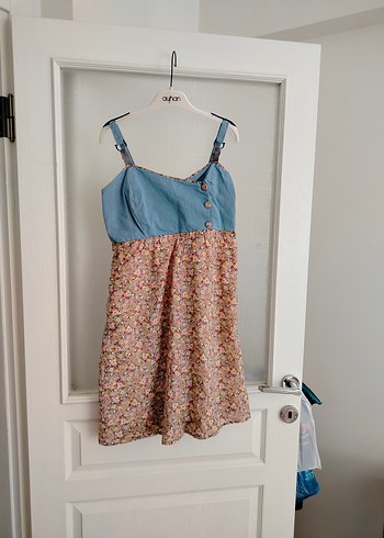 Düğmeli Askılı Hamile Elbisesi - Görsel 6