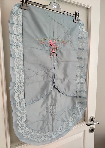 Nakışlı, Uzun, Askısız Gri Hamile ve Emzirme Gecelik - Görsel 6