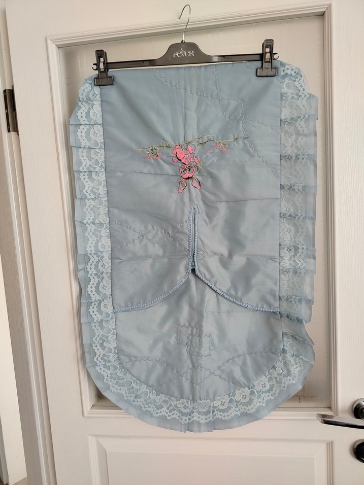 Nakışlı, Uzun, Askısız Gri Hamile ve Emzirme Gecelik - Görsel 4