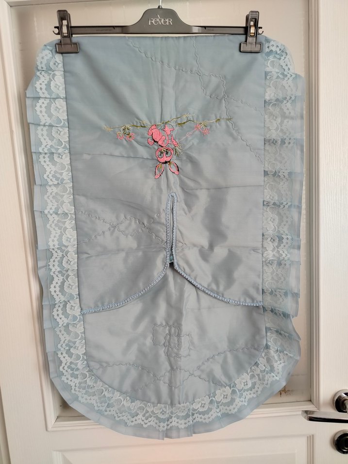 Nakışlı, Uzun, Askısız Gri Hamile ve Emzirme Gecelik - Görsel 5