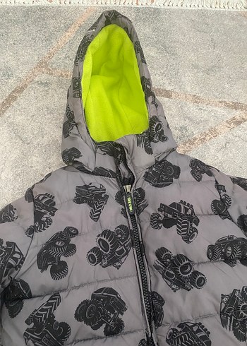 Kapüşonlu Gri Erkek Çocuk Mont - Görsel 8