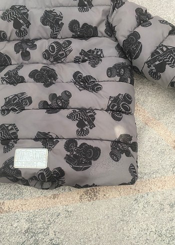 Kapüşonlu Gri Erkek Çocuk Mont - Görsel 9