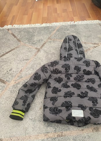 Kapüşonlu Gri Erkek Çocuk Mont - Görsel 6