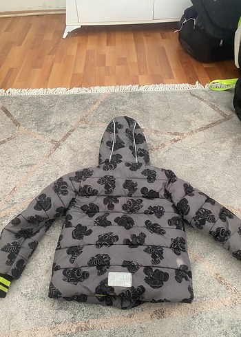 Kapüşonlu Gri Erkek Çocuk Mont - Görsel 7