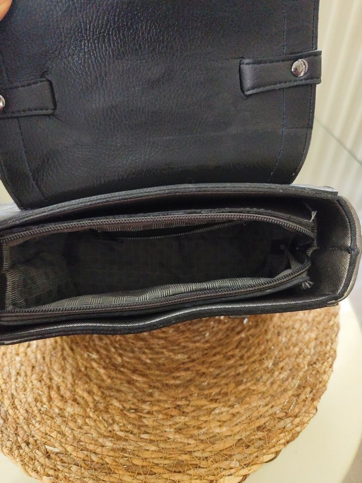 Gri Deri Kadın Çanta Tokalı - Görsel 4