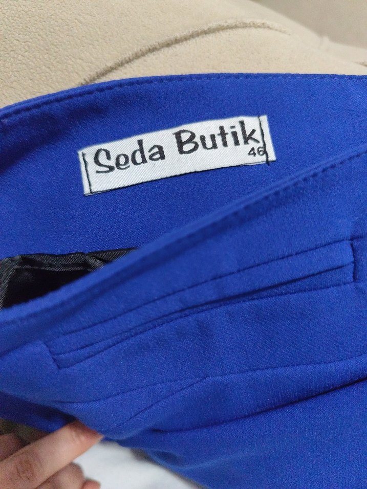 Mavi İşlemeli Tokalı Vintage Broş - Görsel 2