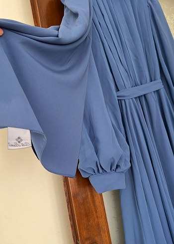 Mavi Uzun Kollu Salaş Kadın Elbise - Görsel 6