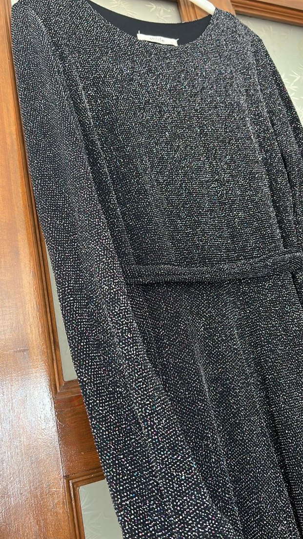 Gri Pilili Uzun Kadın Elbise - Görsel 3