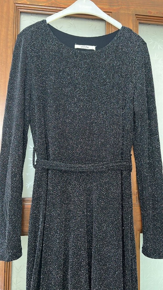 Gri Pilili Uzun Kadın Elbise - Görsel 4