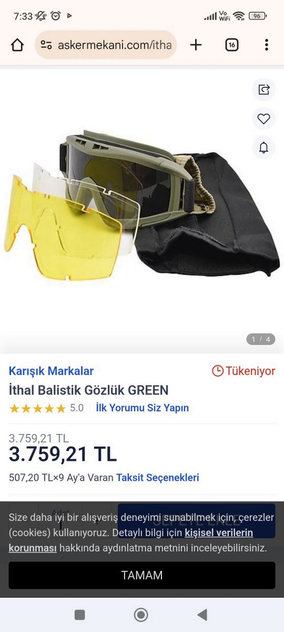 Tokalı Gri Kamuflaj Kayak Gözlüğü - Görsel 2