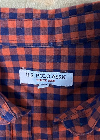 U.S Polo Assn. Uspa turuncu lacivert Uzun Kollu Kadın Gömlek